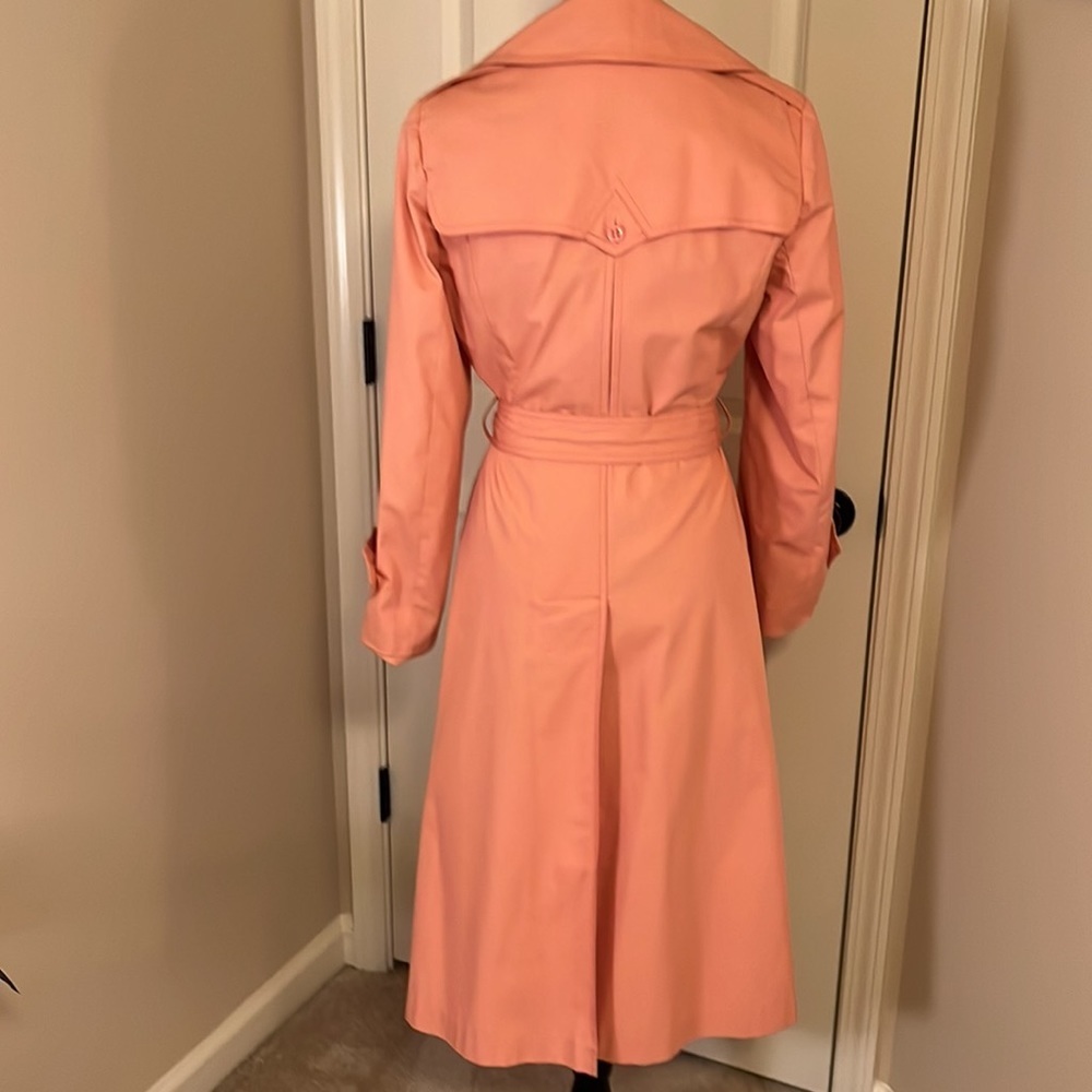 Vintage Mulberry Street pink coral colored trench coat Junior size 11/12 - Picture 5 of 10